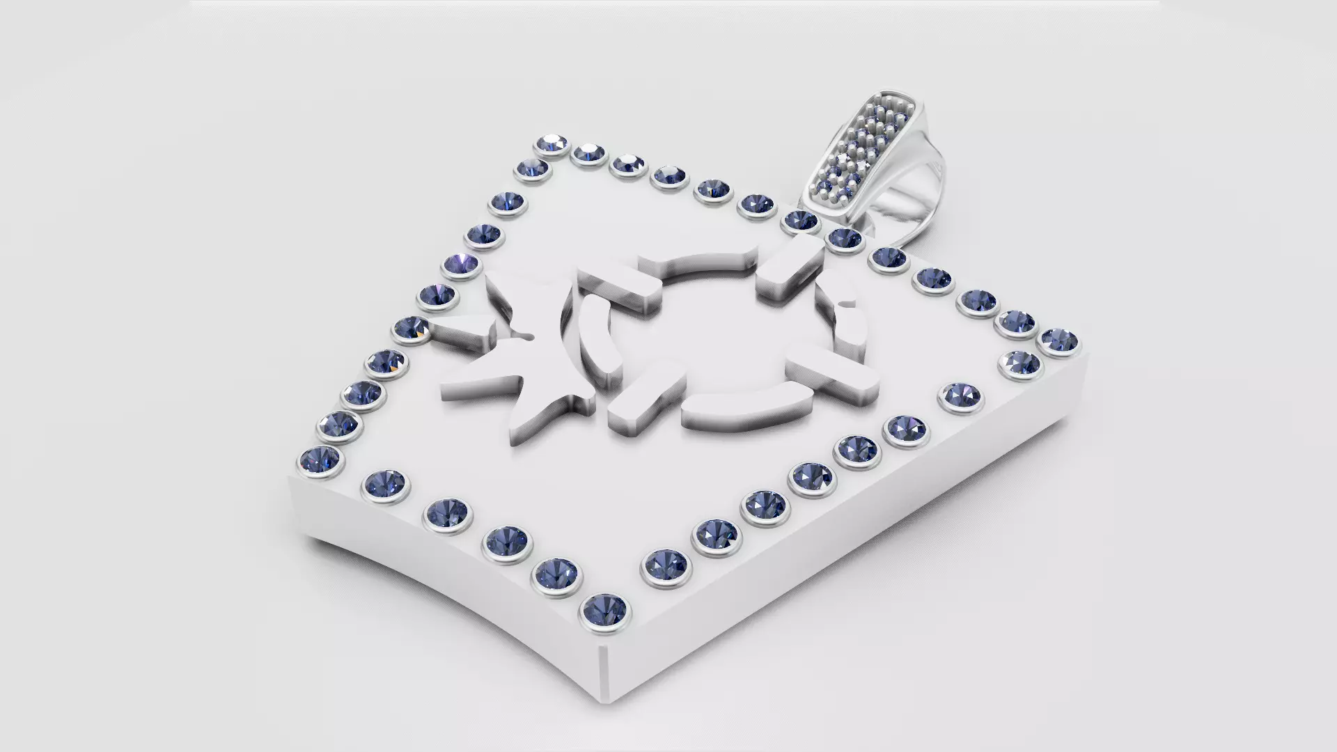 Gear And Star Pendant  3D printable model   3D print model_2