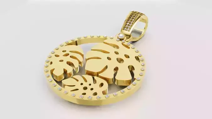 Monstera Pendant  3D printable model   3D print model