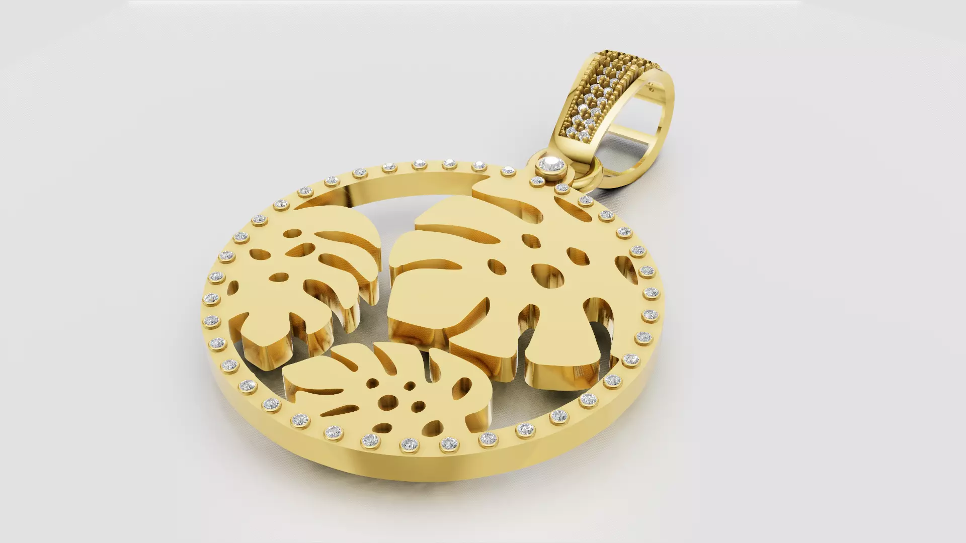Monstera Pendant 3D printable model 3D print model_0