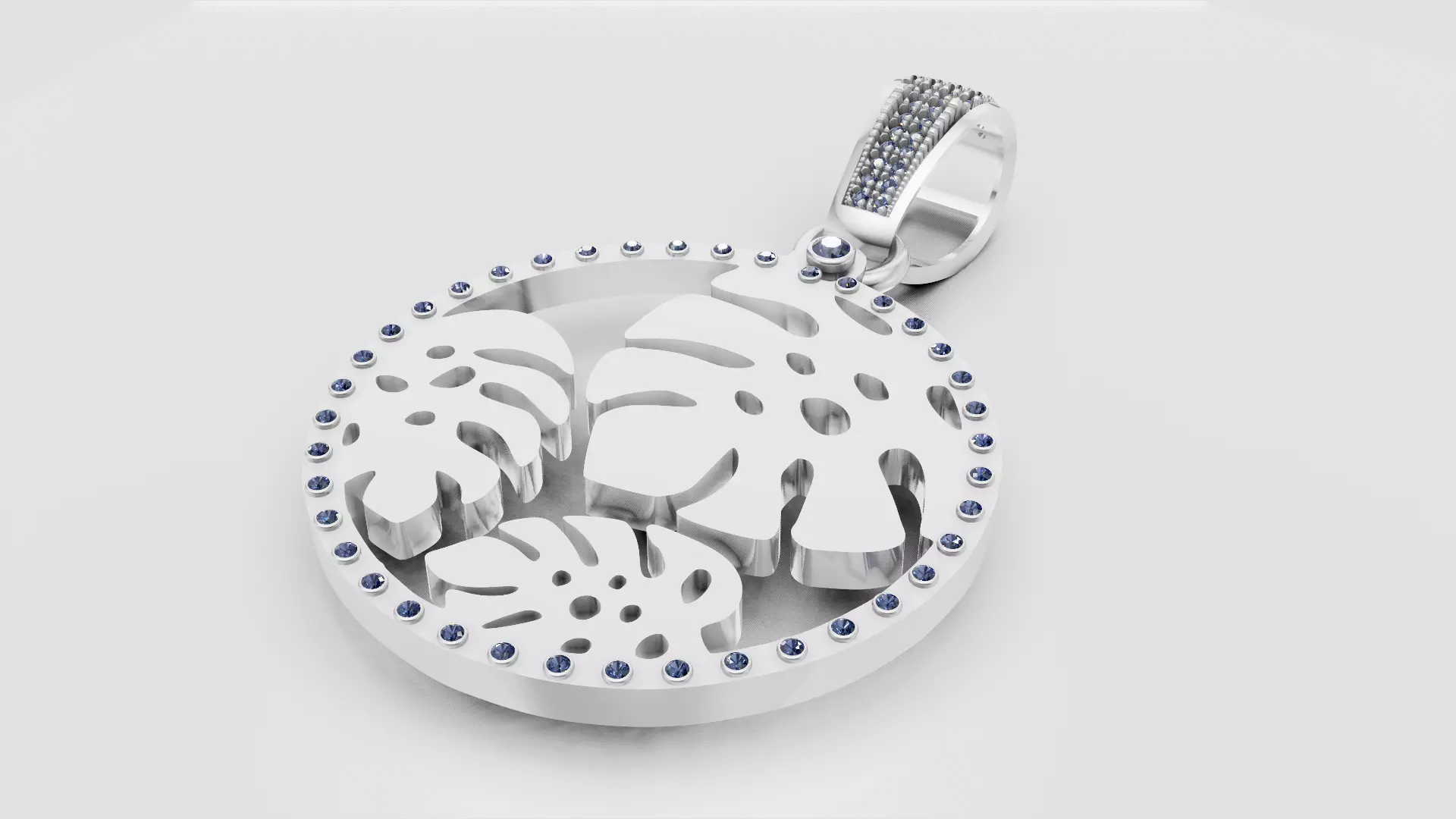 Monstera Pendant 3D printable model 3D print model_4