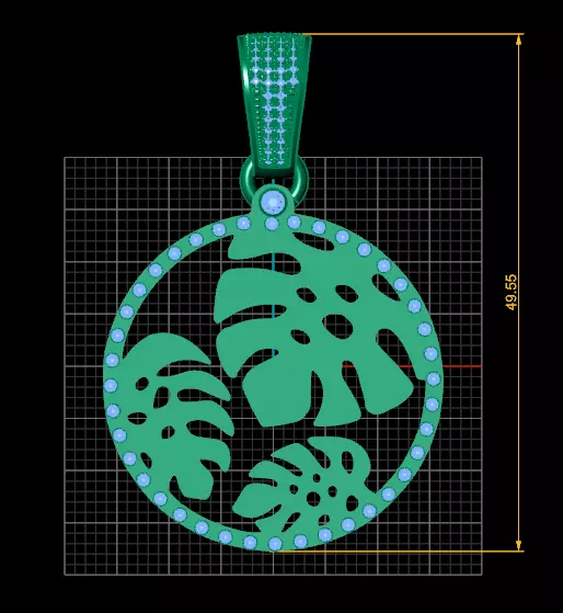 Monstera Pendant 3D printable model 3D print model_5