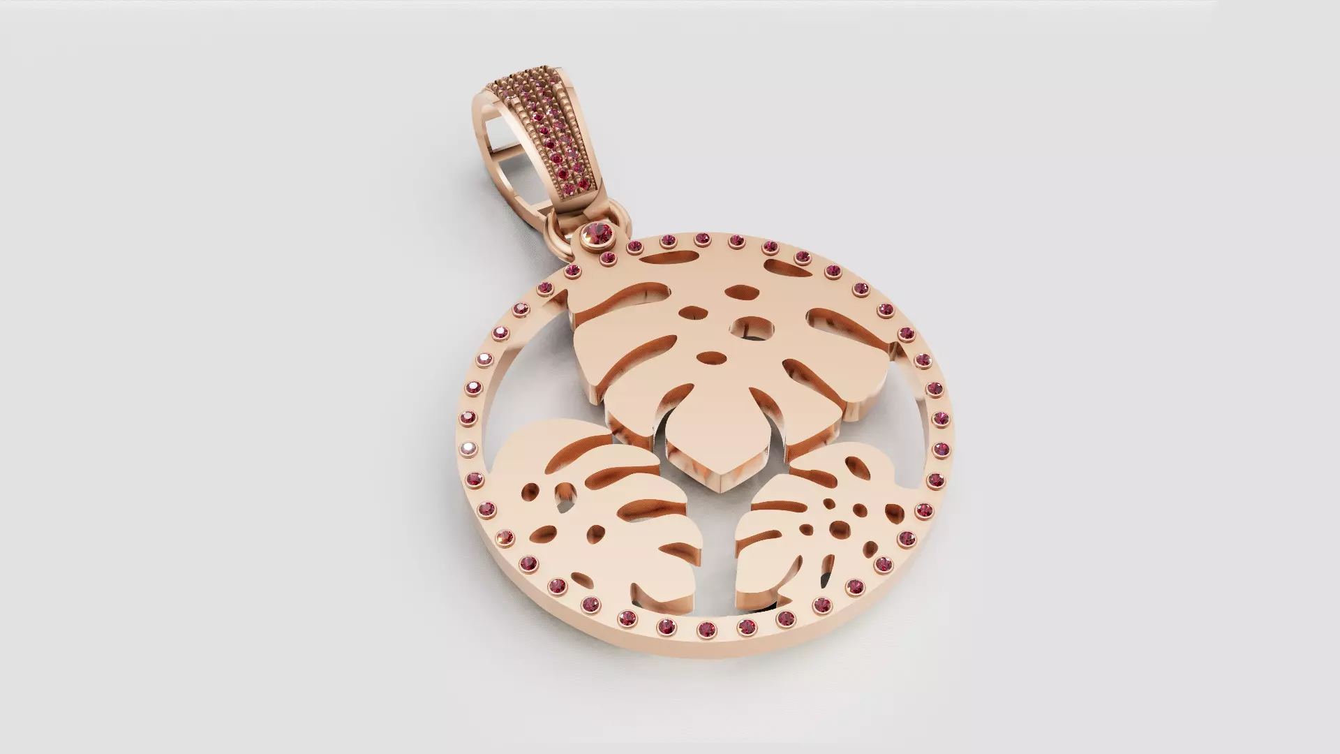 Monstera Pendant 3D printable model 3D print model_2