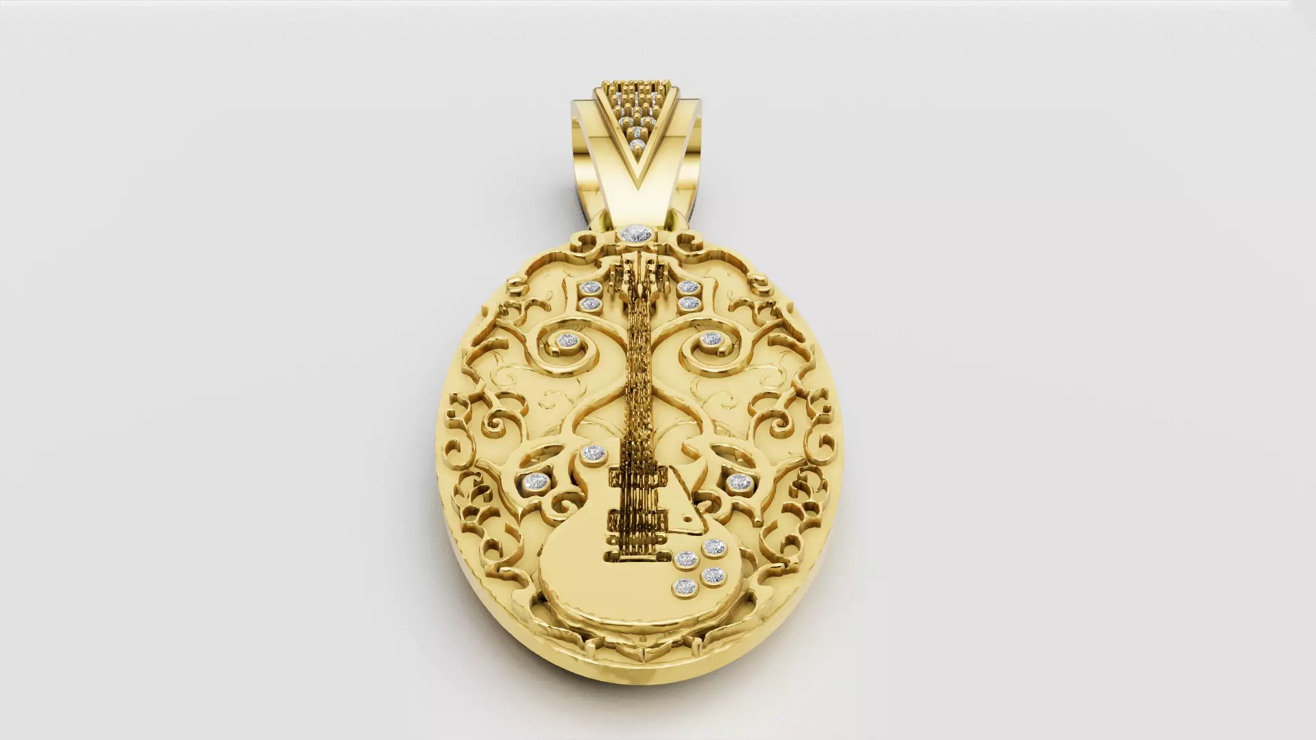 Guitar Pendant 3D printable model 3D print model