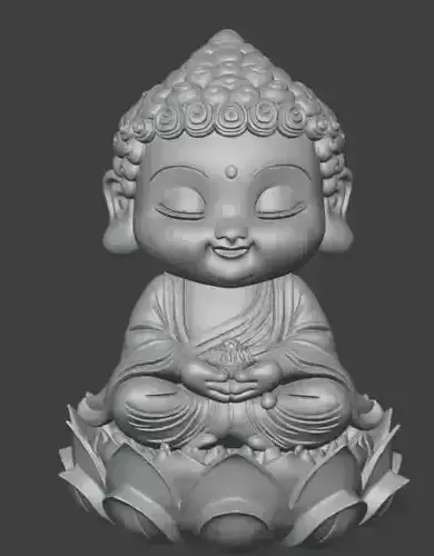 Chibi Buddha with Lotus Base