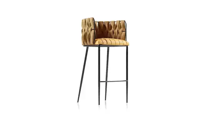 Kare Bar Stool Cheerio Yellow 3D model