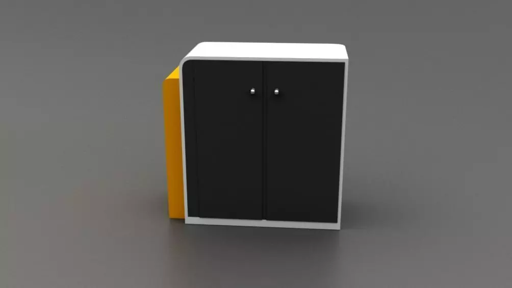 Set of 4 Exhibition Reception Counters Low-poly 3D model_4