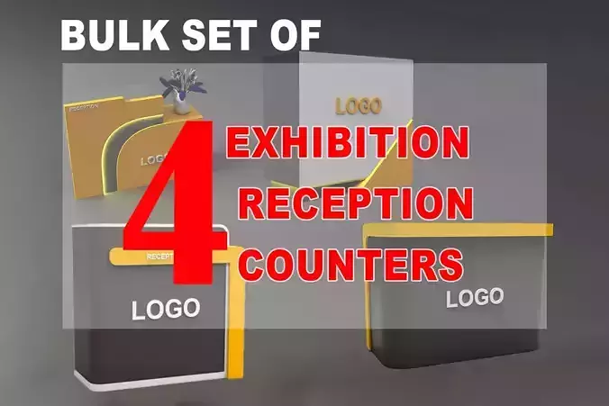 Set of 4 Exhibition Reception Counters