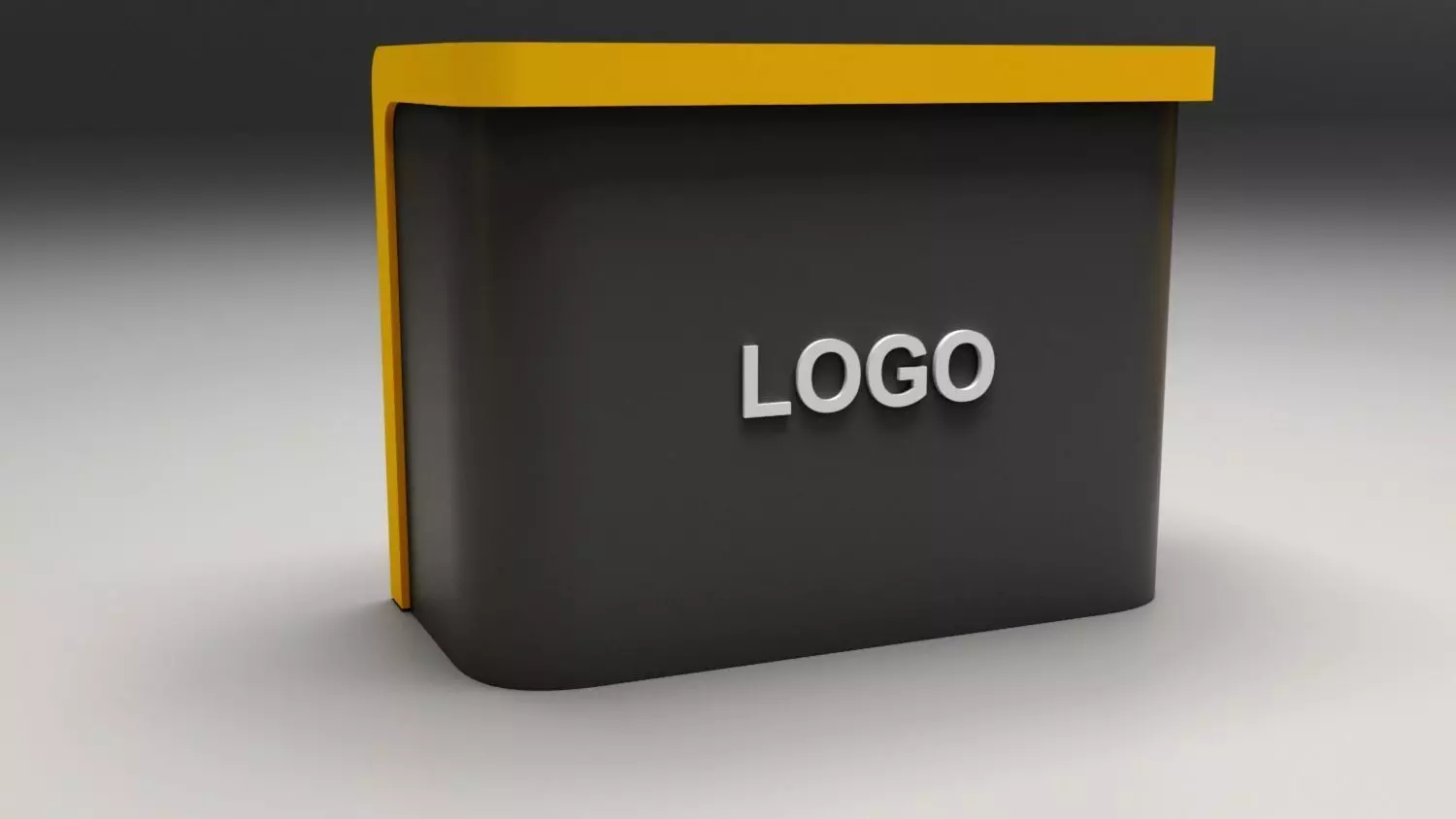 Set of 4 Exhibition Reception Counters Low-poly 3D model_8