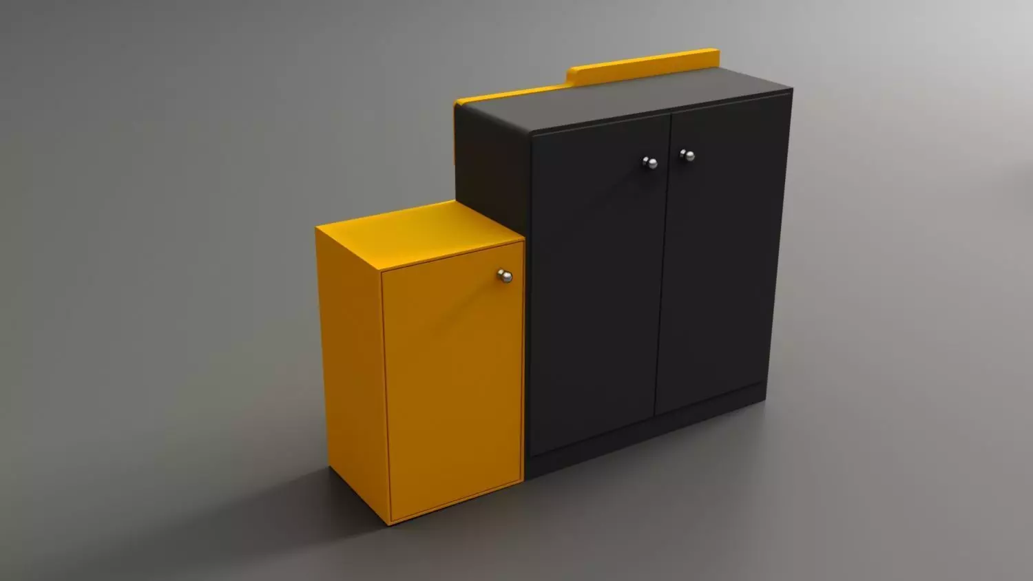 Set of 4 Exhibition Reception Counters Low-poly 3D model_11