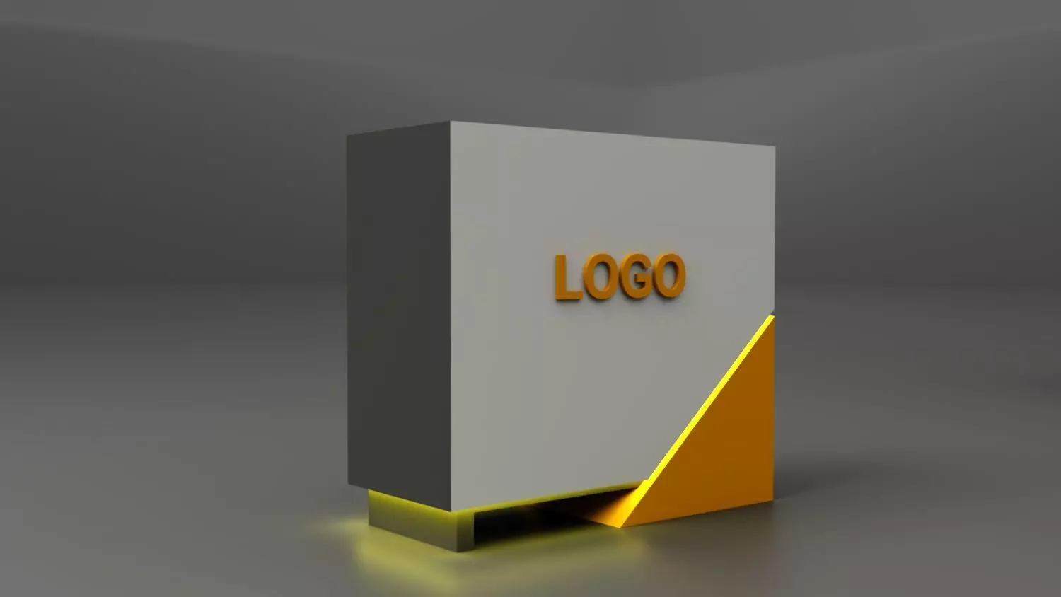 Set of 4 Exhibition Reception Counters Low-poly 3D model_5