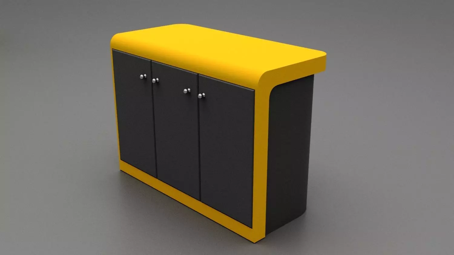 Set of 4 Exhibition Reception Counters Low-poly 3D model_9