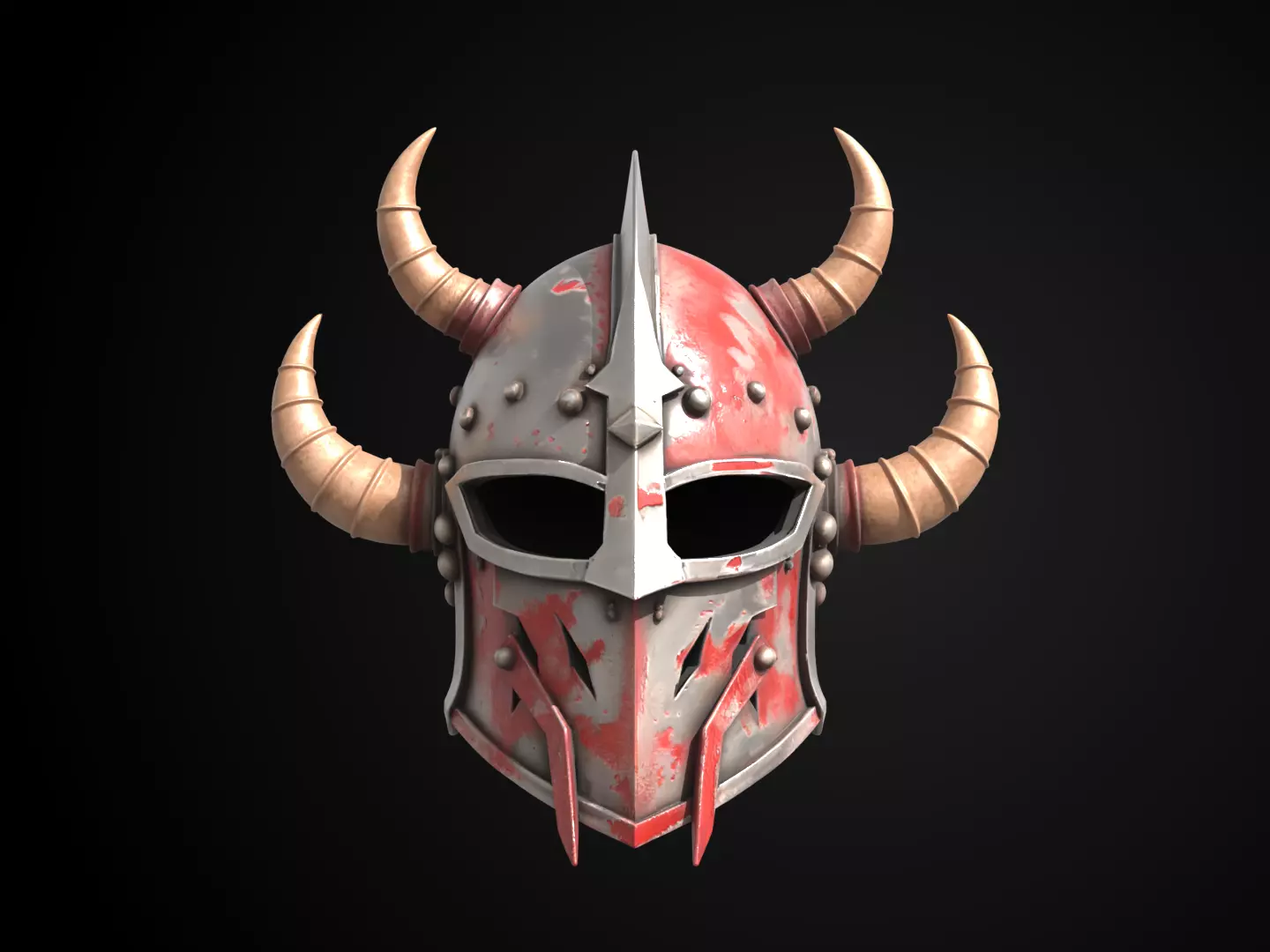 Stylized Viking Helmet - Ironhowl Berserker 3D print model_12
