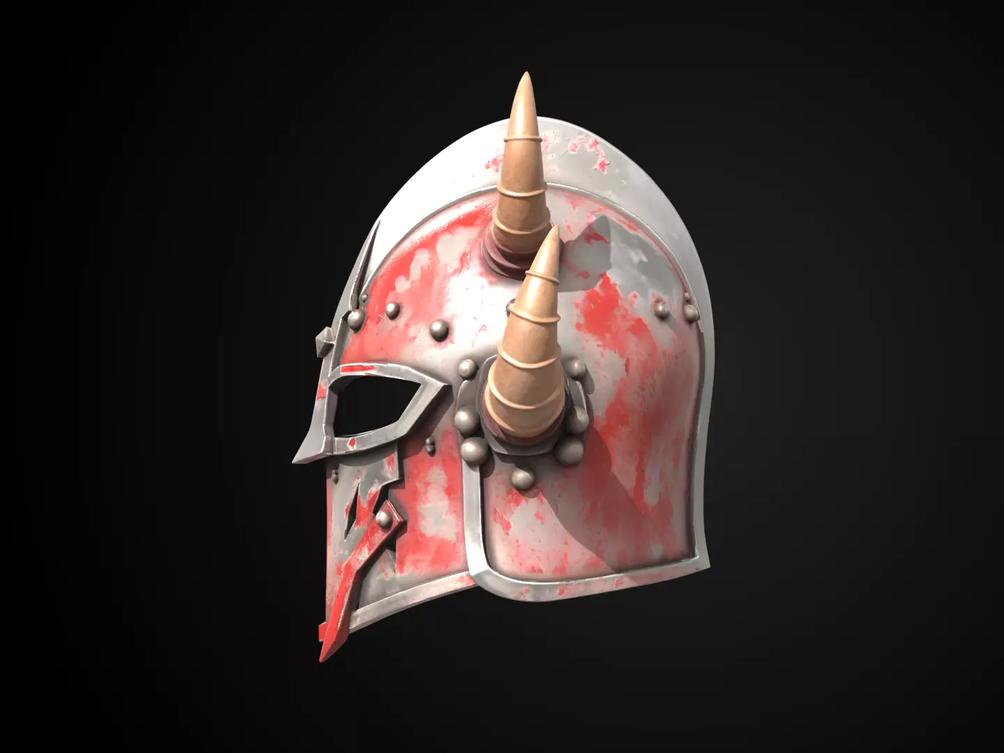 Stylized Viking Helmet - Ironhowl Berserker 3D print model_9