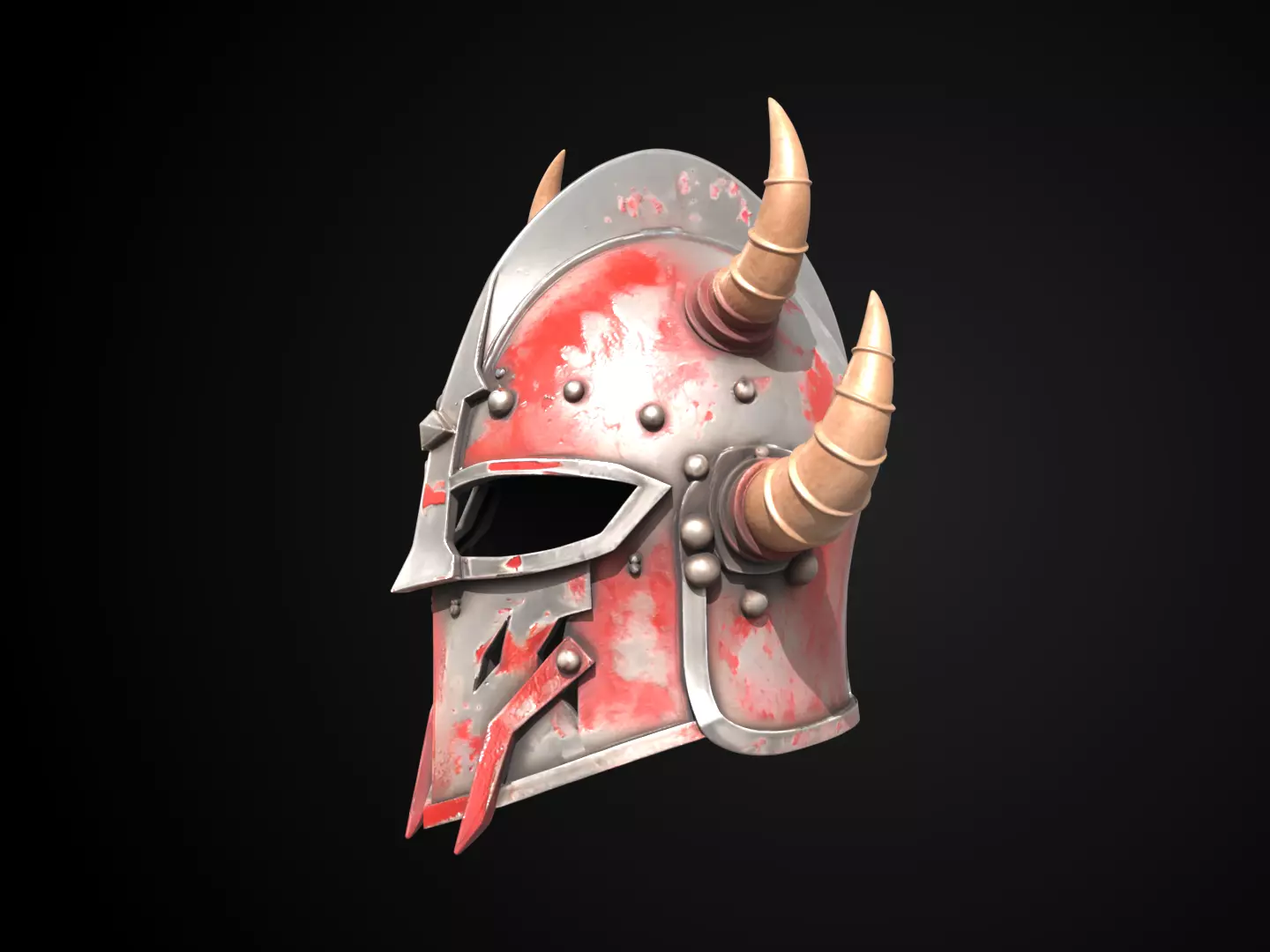 Stylized Viking Helmet - Ironhowl Berserker 3D print model_10