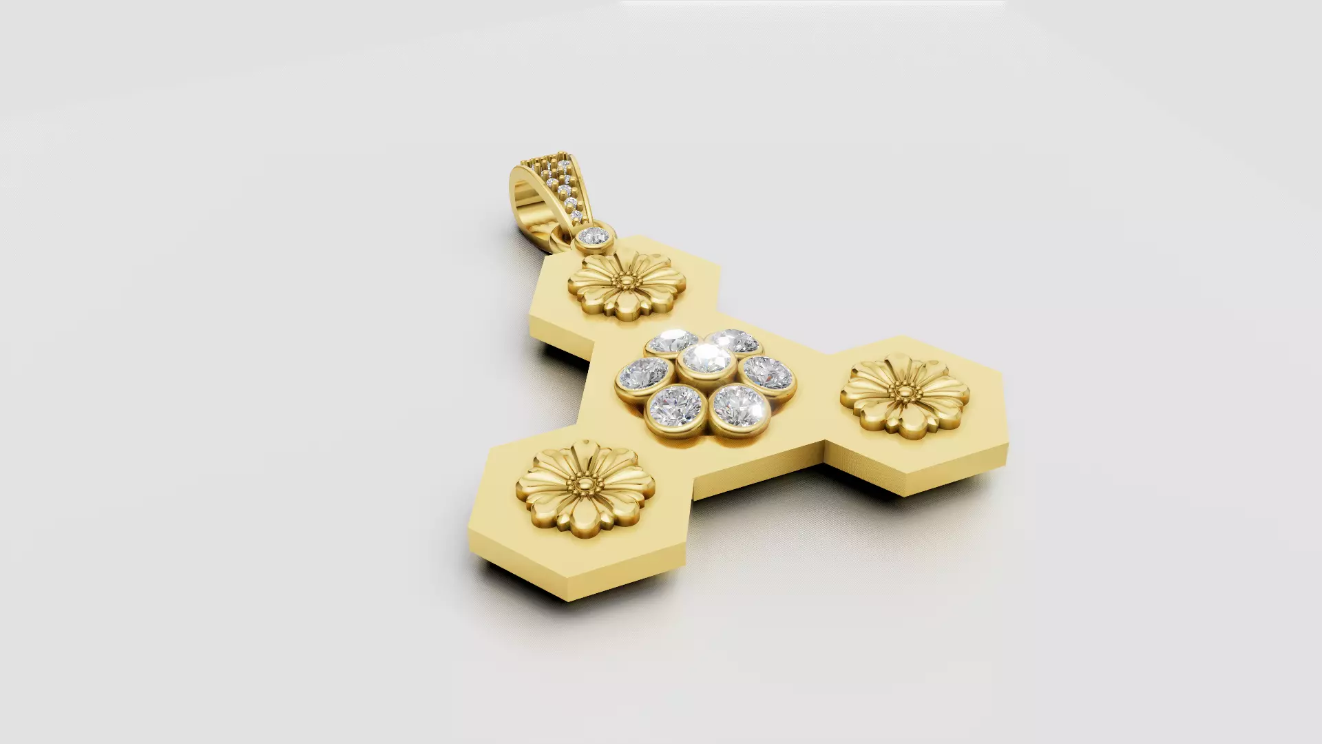 Hexagon Pendant  3D print model_3