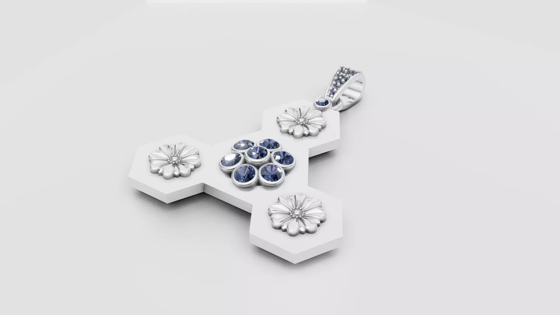 Hexagon Pendant  3D print model_4