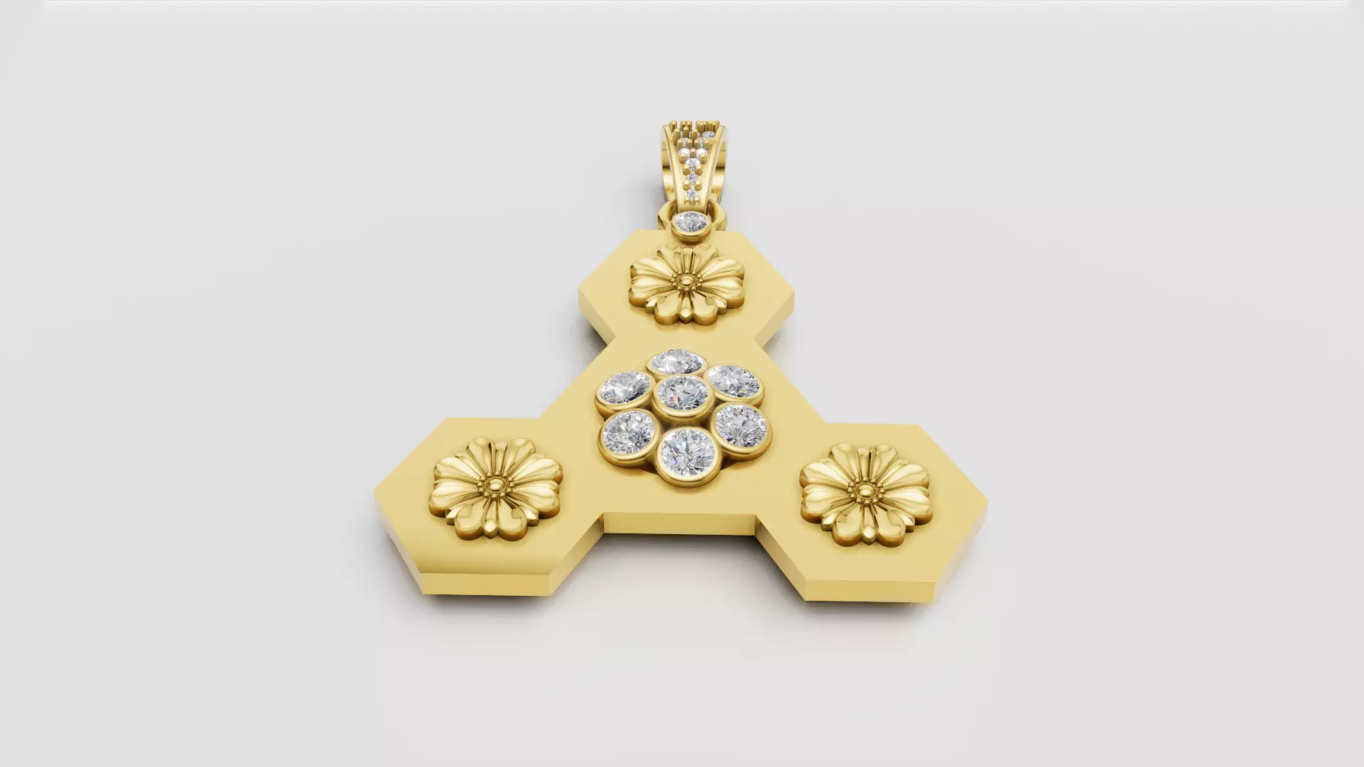 Hexagon Pendant  3D print model_1