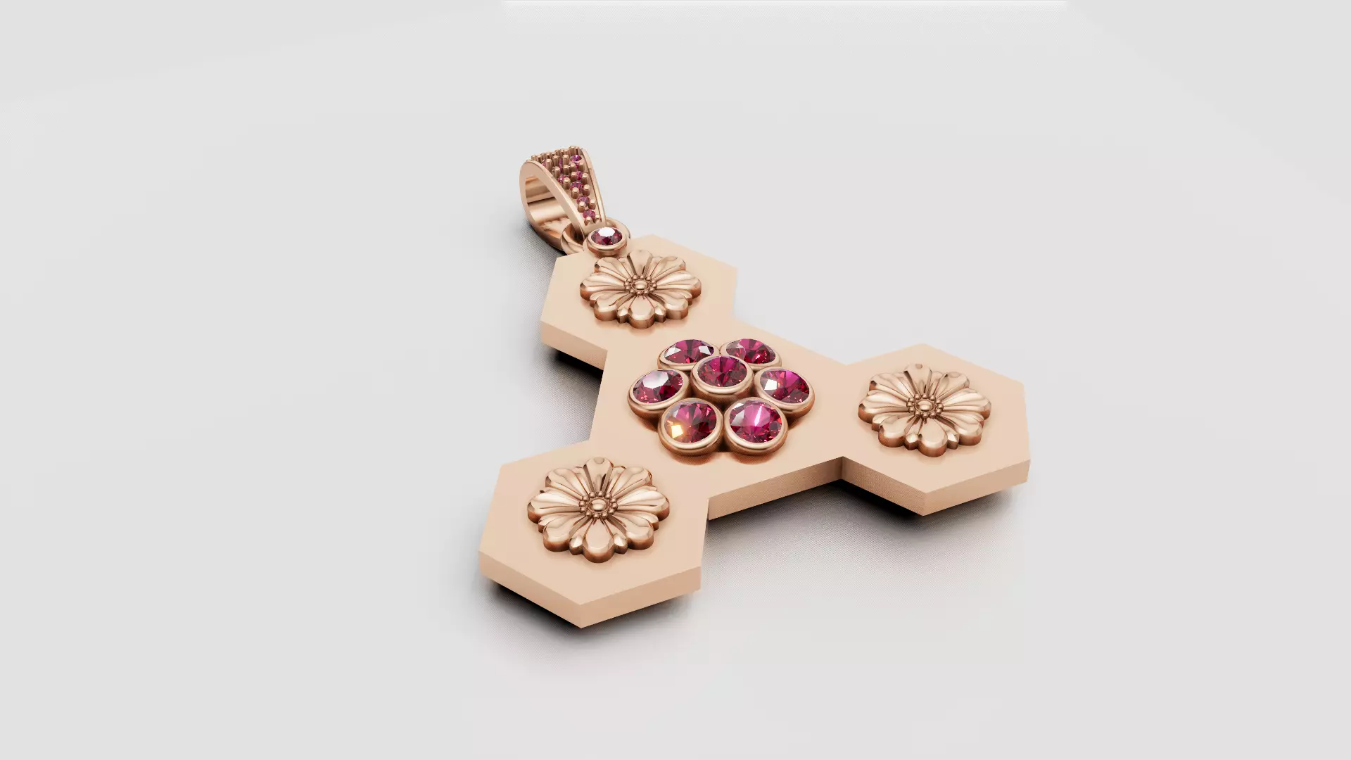 Hexagon Pendant  3D print model_2