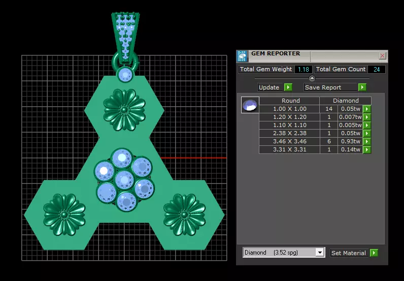 Hexagon Pendant  3D print model_7