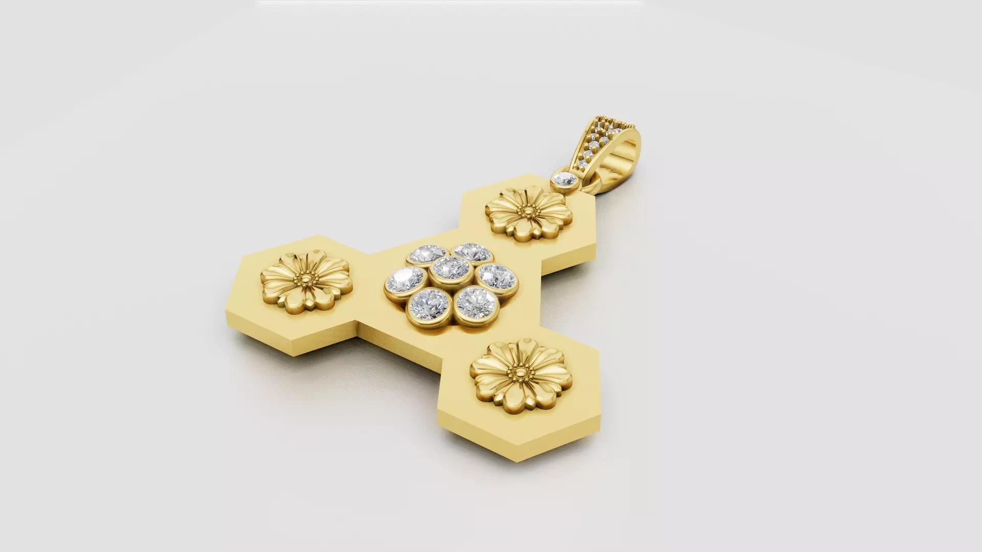 Hexagon Pendant  3D print model_0