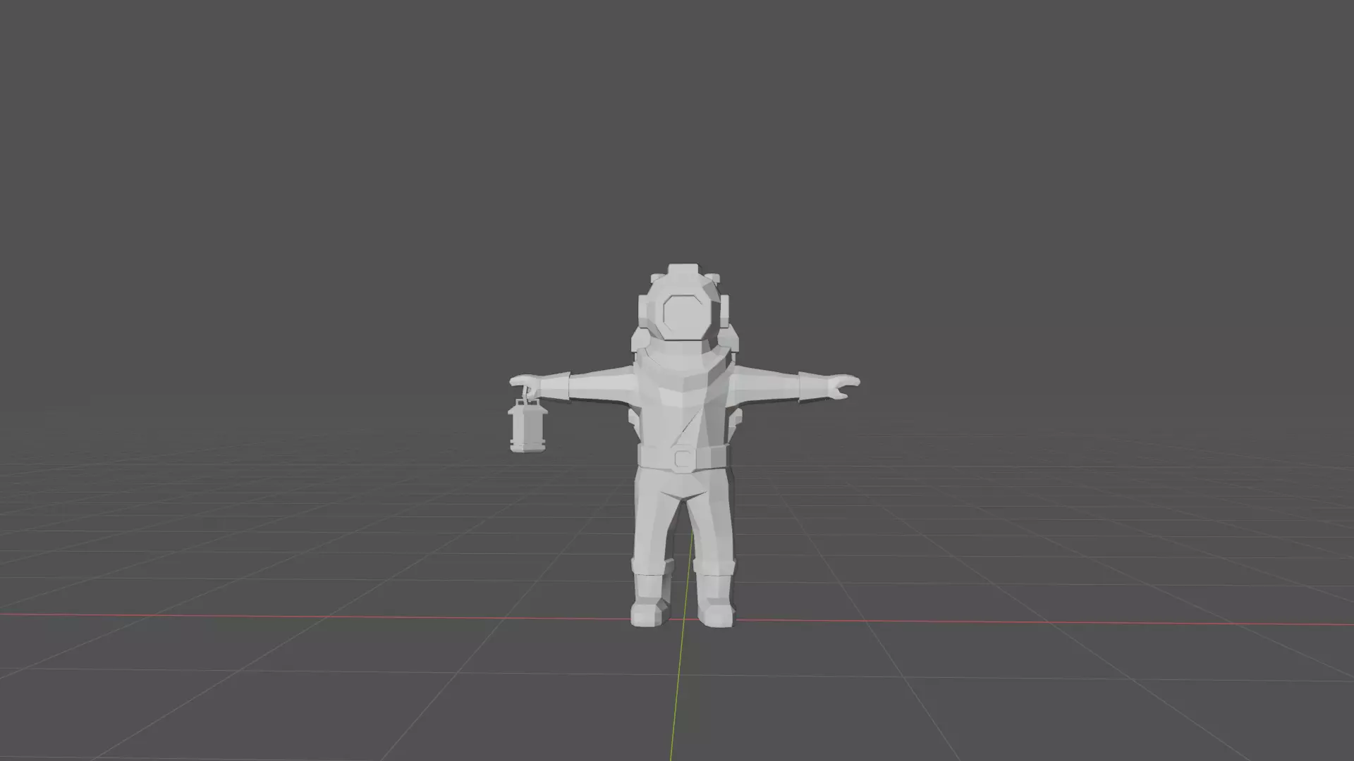 UNRIGGED VERSION LOW-POLY DIVER Low-poly 3D model_8