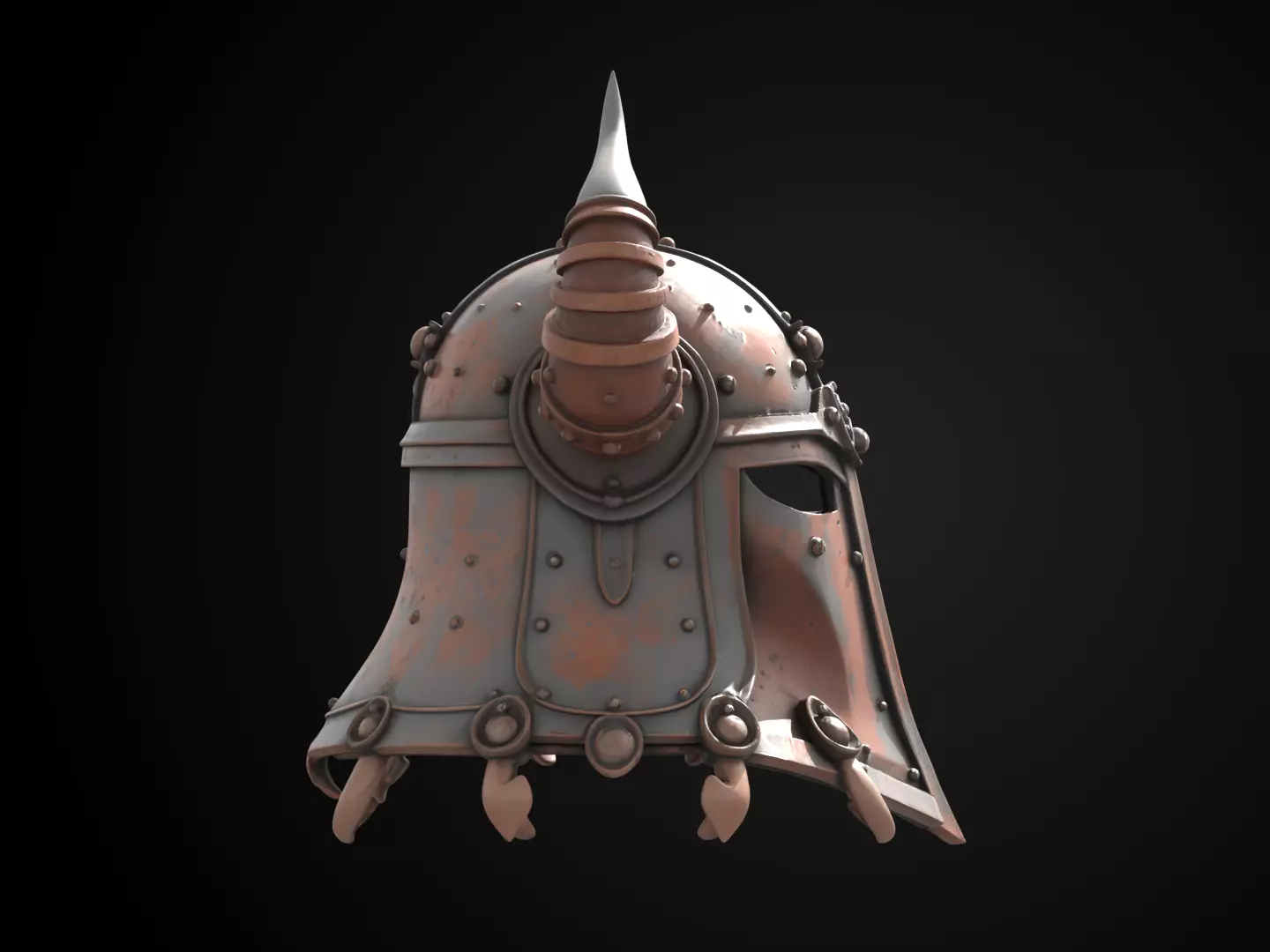 Stylized Viking Helmet - Ironfang Raider 3D print model_3