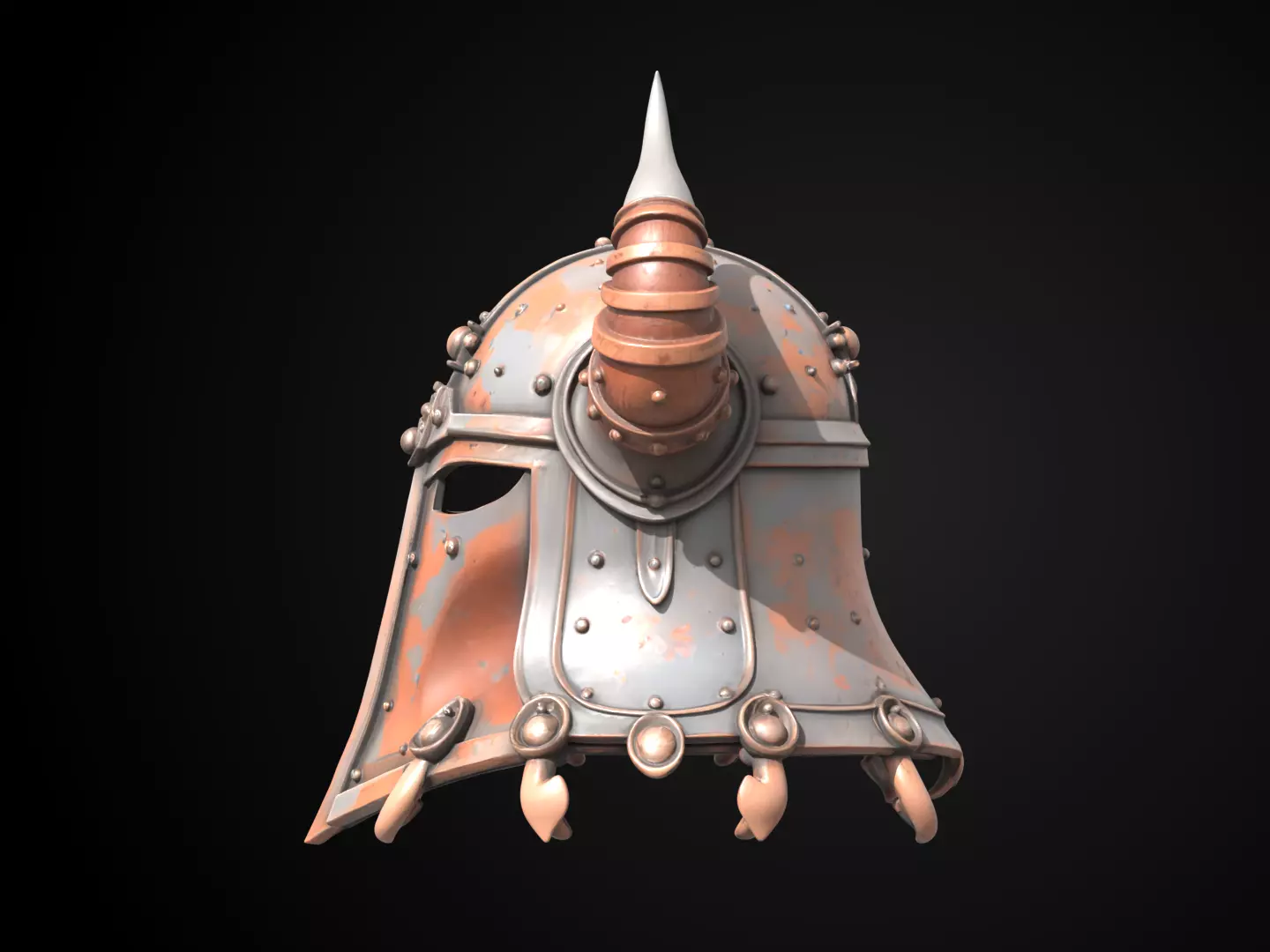 Stylized Viking Helmet - Ironfang Raider 3D print model_9