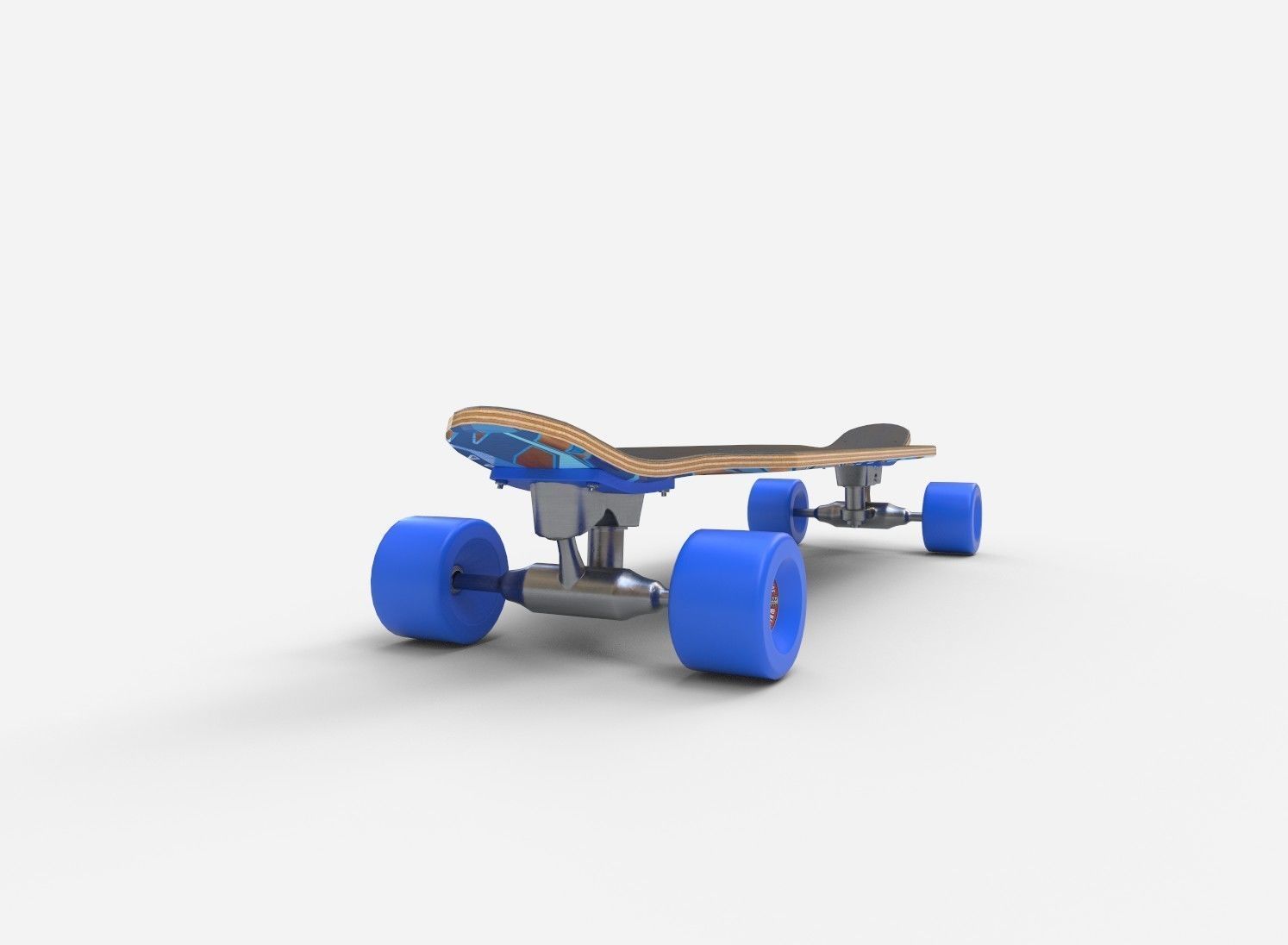 Long Board PBR Textures Low-poly 3D model_2