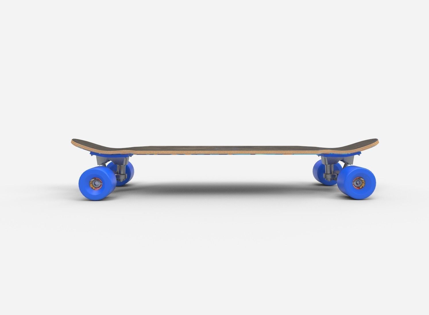 Long Board PBR Textures Low-poly 3D model_3