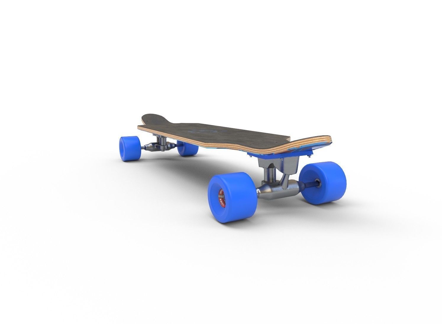 Long Board PBR Textures Low-poly 3D model_4