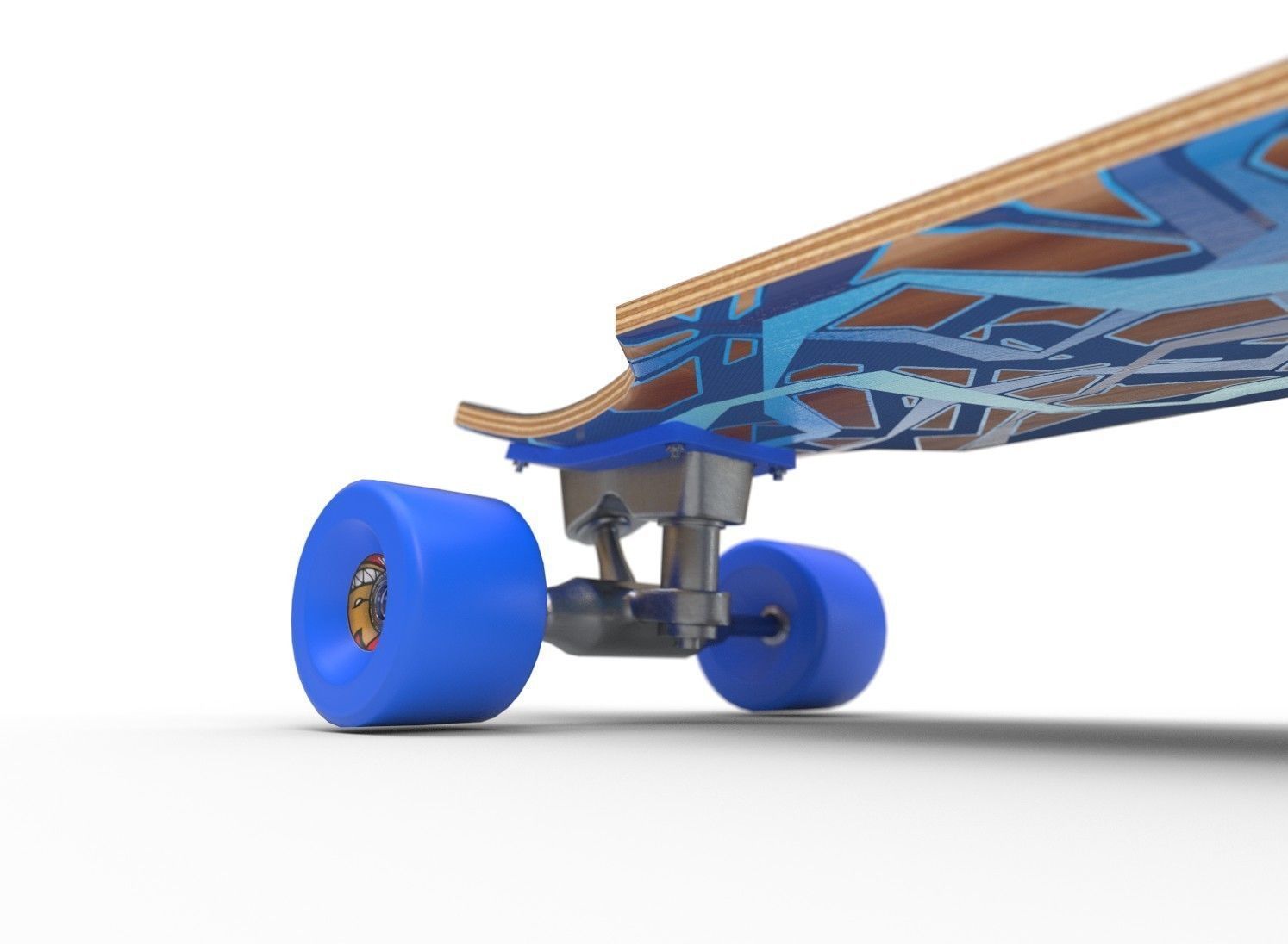 Long Board PBR Textures Low-poly 3D model_11