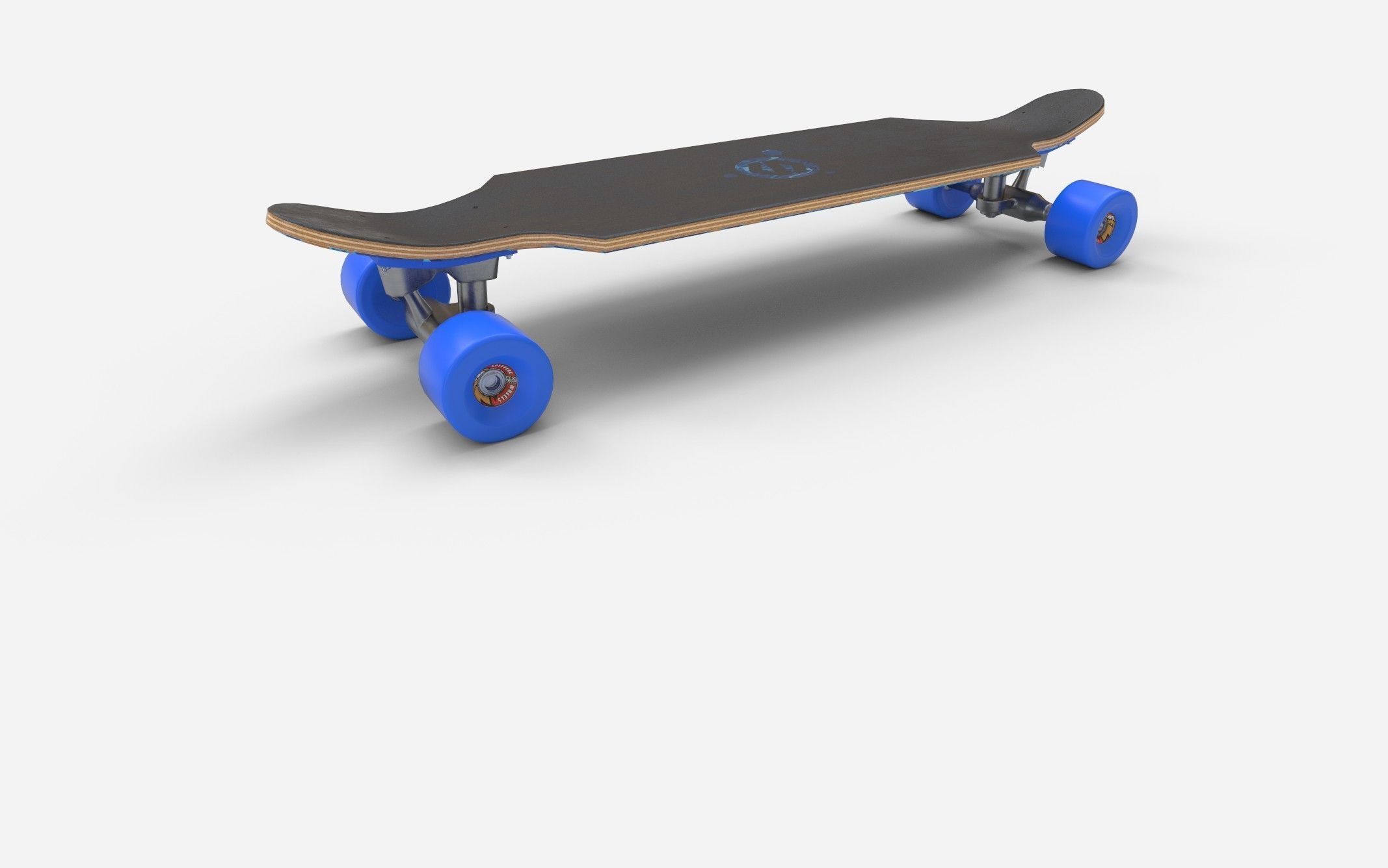 Long Board PBR Textures Low-poly 3D model_1