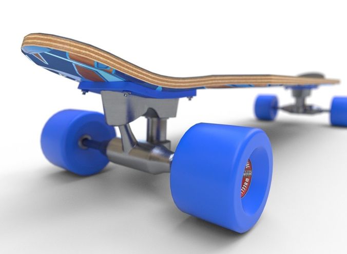 Long Board PBR Textures Low-poly 3D model_10