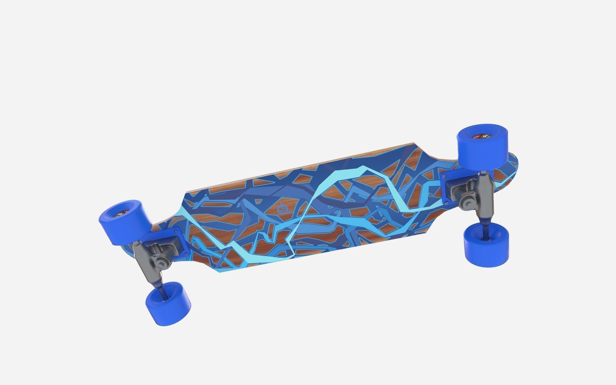 Long Board PBR Textures Low-poly 3D model_6