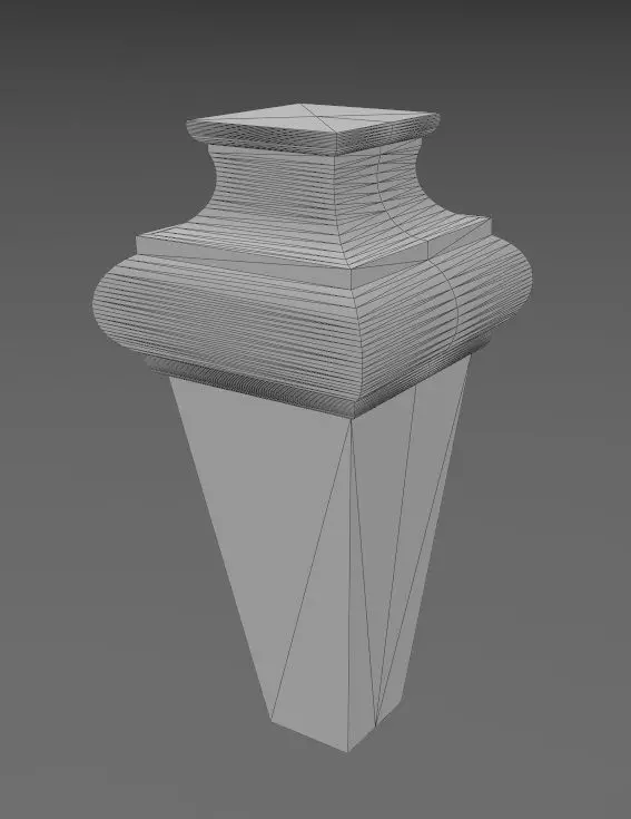 Faceted square nightstand chest table foot 3D print model_11