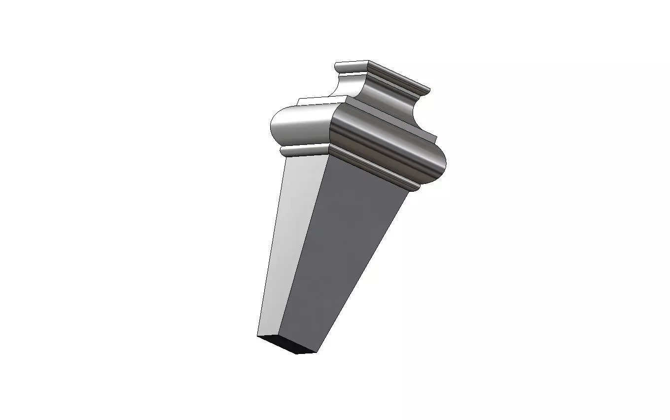 Faceted square nightstand chest table foot 3D print model_8