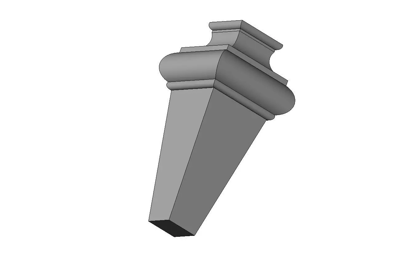 Faceted square nightstand chest table foot 3D print model_2