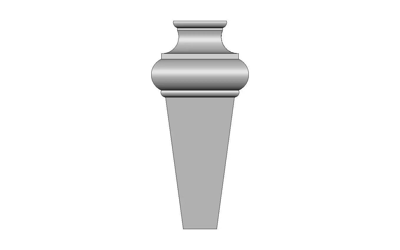 Faceted square nightstand chest table foot 3D print model_1