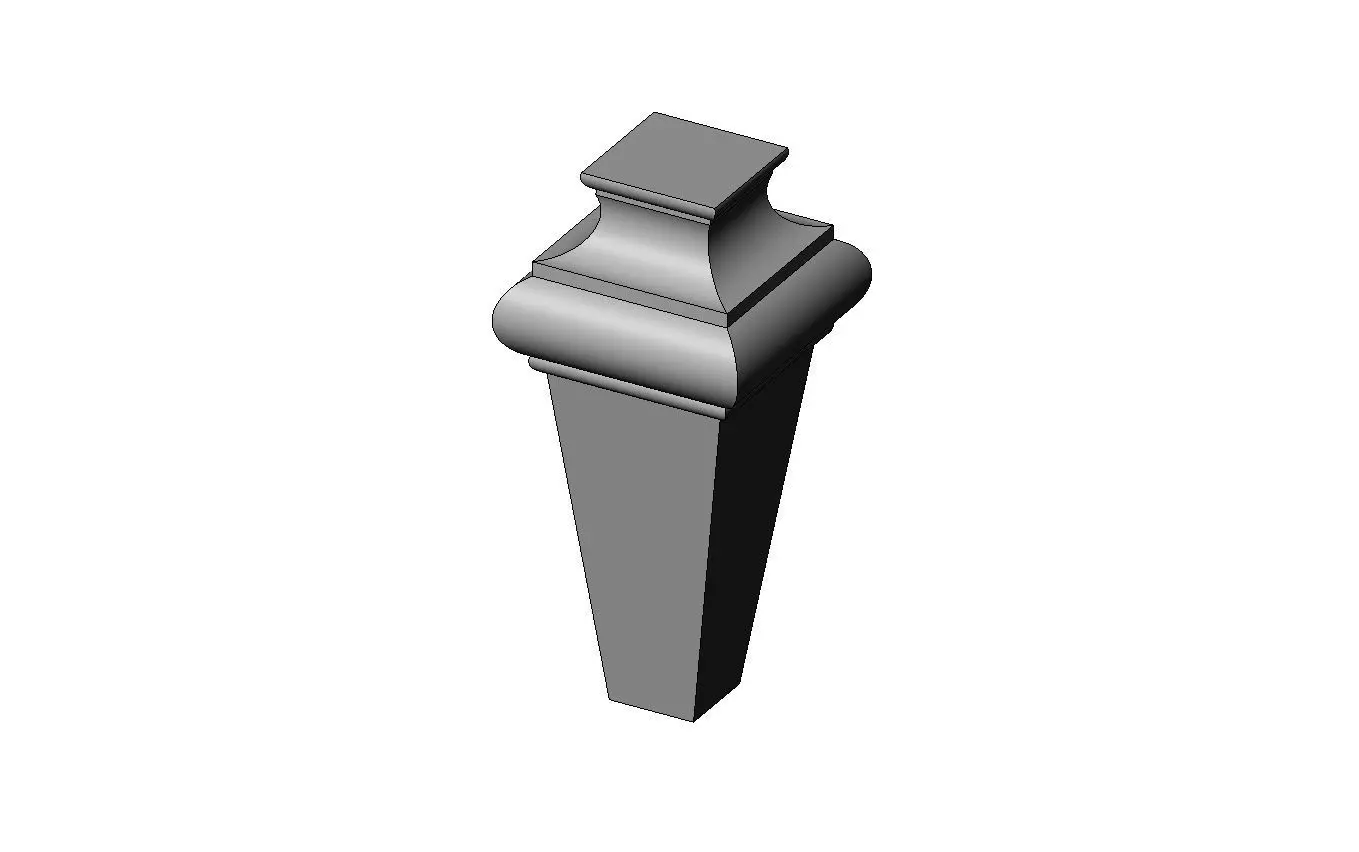 Faceted square nightstand chest table foot 3D print model_0