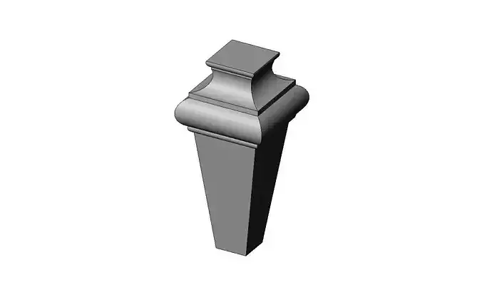 Faceted square nightstand chest table foot 3D print model