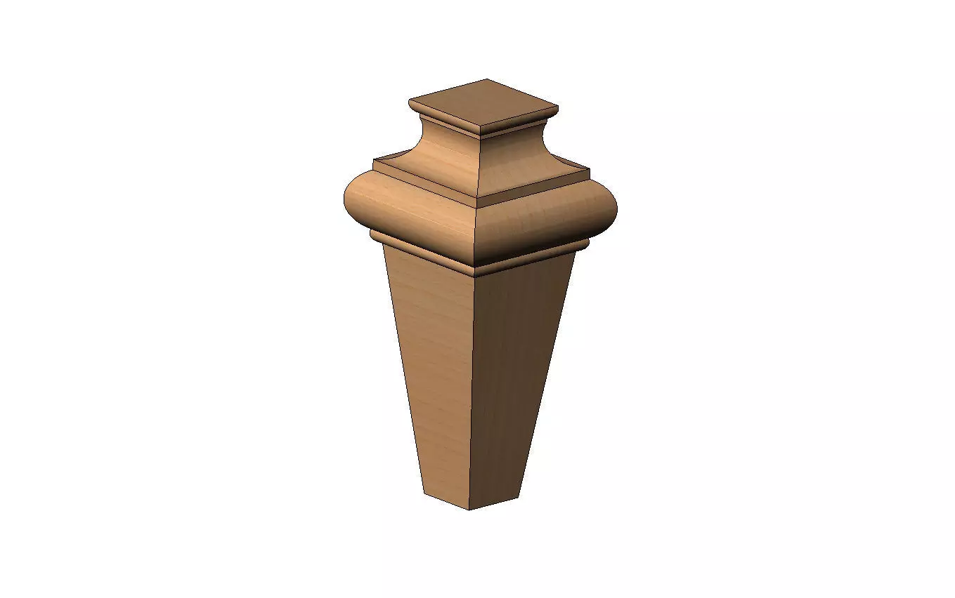 Faceted square nightstand chest table foot 3D print model_6