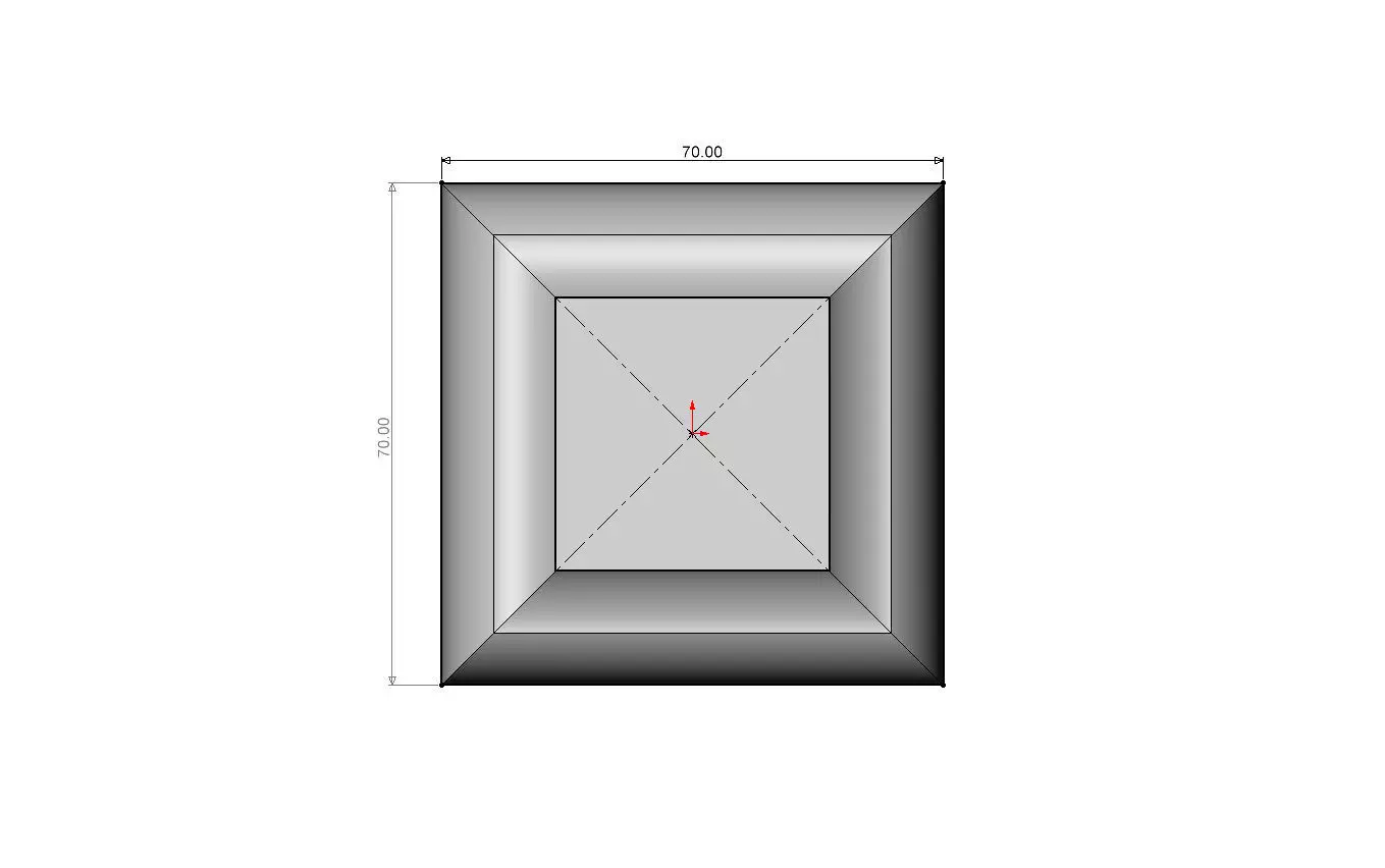 Faceted square nightstand chest table foot 3D print model_5