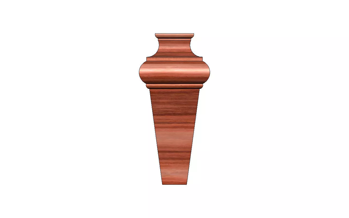 Faceted square nightstand chest table foot 3D print model_7