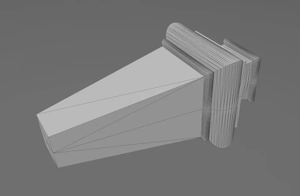 Faceted square nightstand chest table foot 3D print model_12