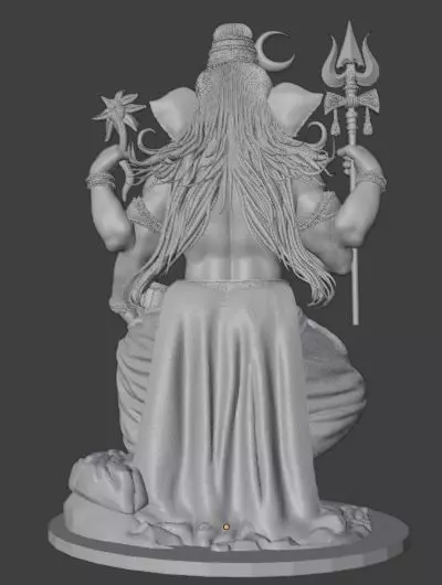 Warrior Ganesha Powerful Multi Armed Hindu God 3D print model_3