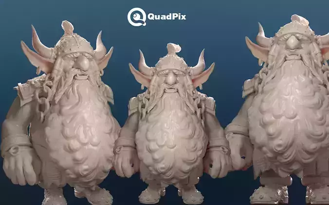 3D Dwarf character for 3D print 