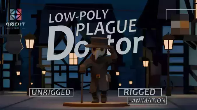 UNRIGGED VERSION LOW-POLY PLAGUE DOCTOR