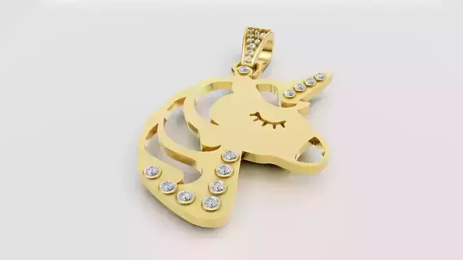 Unicorn Pendant 3D printable model  