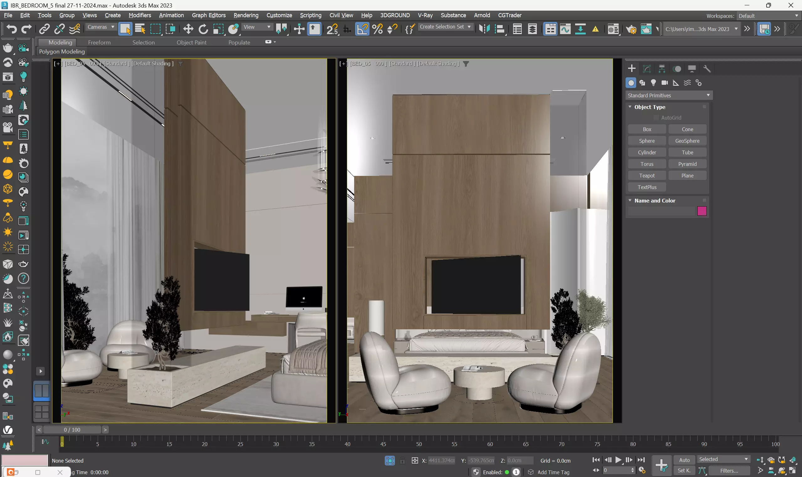 Modern Luxury Villa Bedroom Interior 3D Model MAX 3D model_4