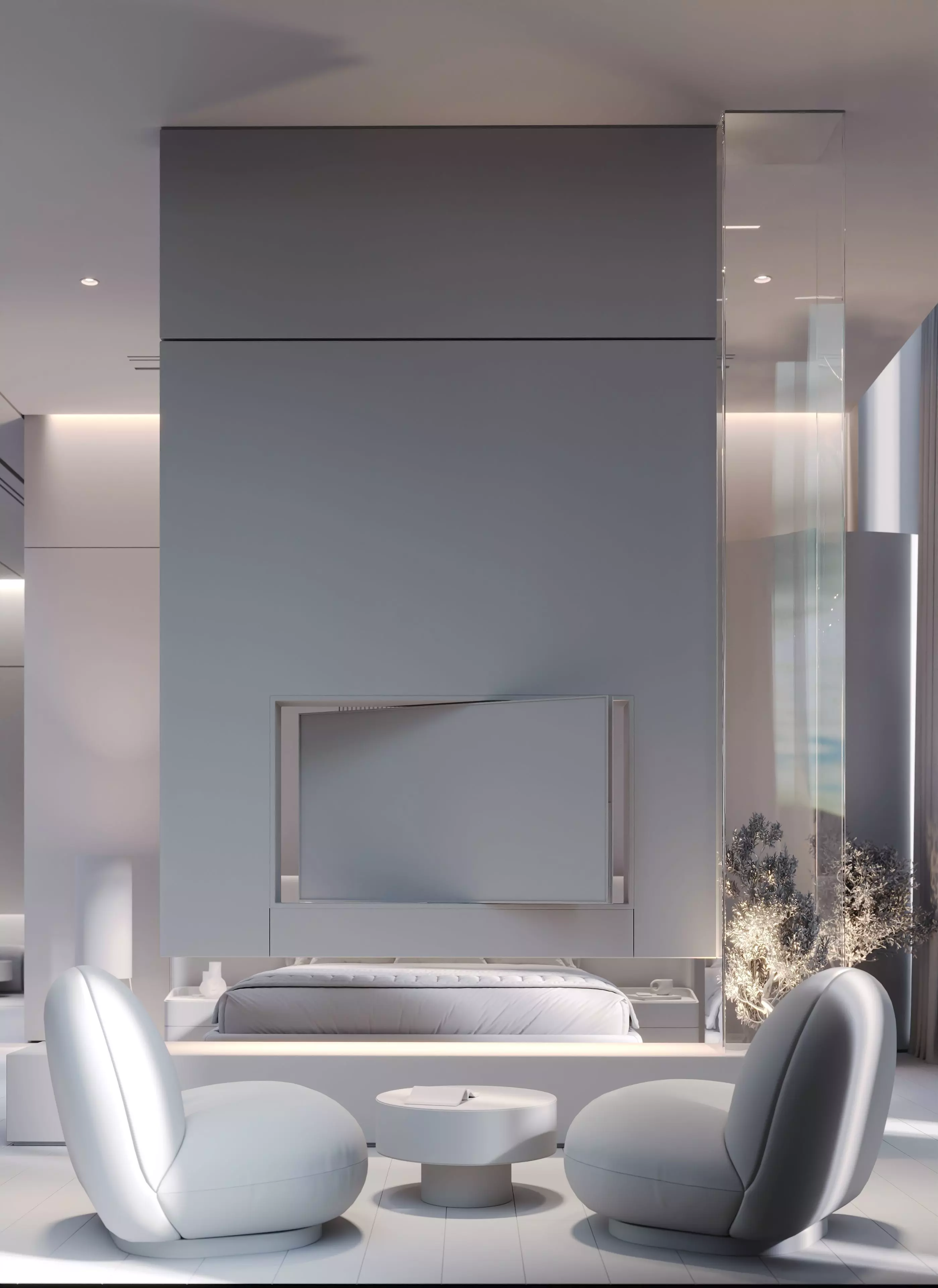 Modern Luxury Villa Bedroom Interior 3D Model MAX 3D model_3